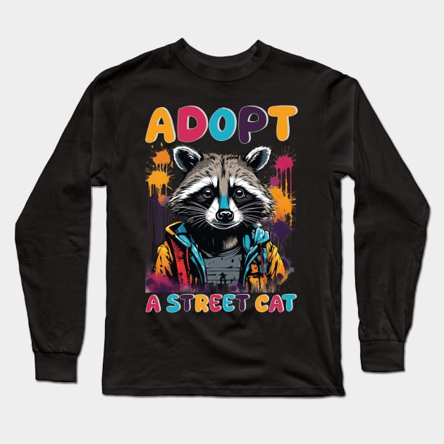 Adopt A Street Cat Long Sleeve T-Shirt by mdr design